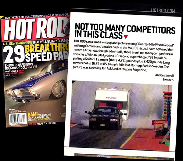 2006 Hot Rod Magazine April Once again I'm published in the mother of